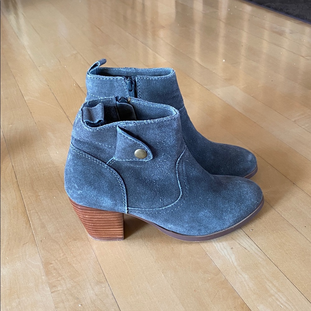 Diba Blue Suede Ankle Boots - Picture 2 of 6